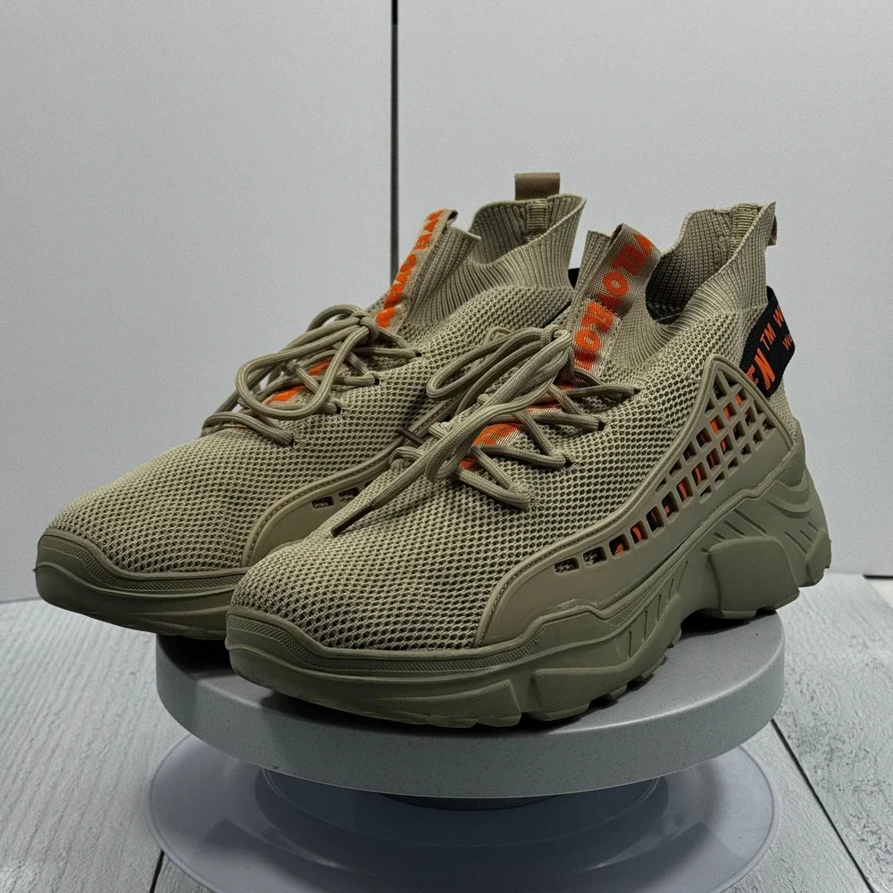 Fashion Nova Men Chunky Sneakers 11.5 Olive Mesh‎ Tactical Weight Securing